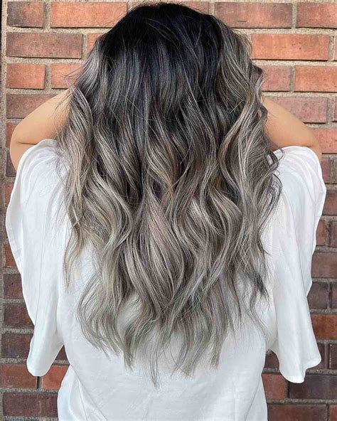 grey ombre hairstyles|dark blue grey ombre hair.